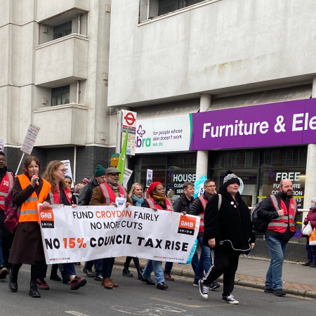 Public sector union organises Council Tax protest march